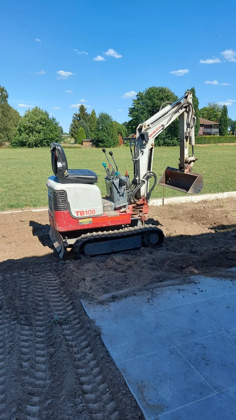 Minibagger auf der Baustelle